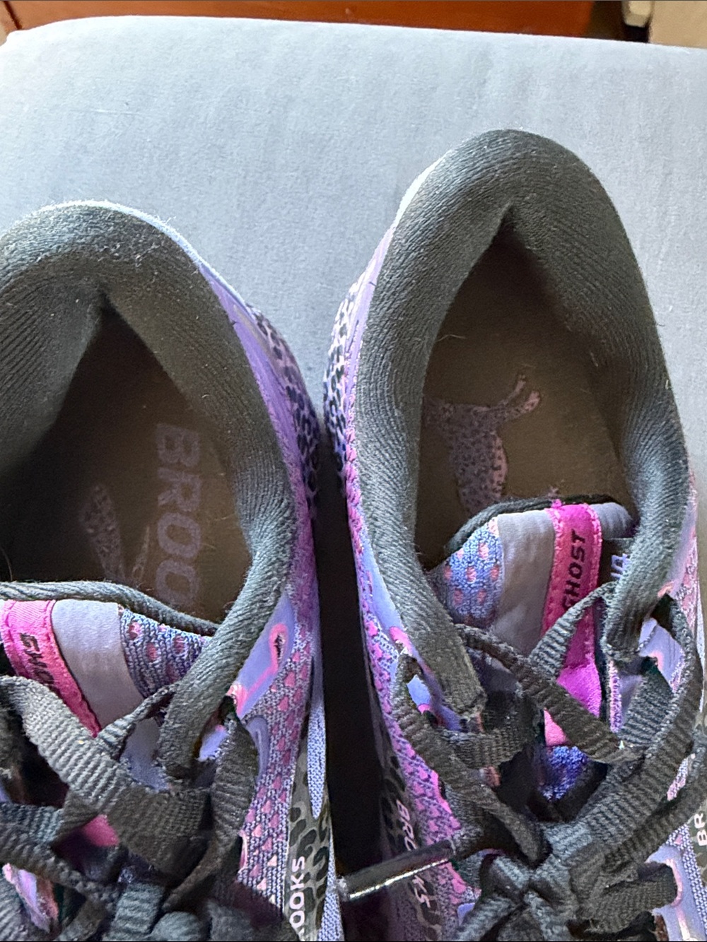 Brooks Womens Ghost 14 Running Shoes Size 6.5 Purple Leopard Print 1203561B578 - Picture 6 of 12